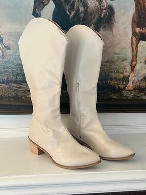 Women’s Cream Western / Festival Tall Boots